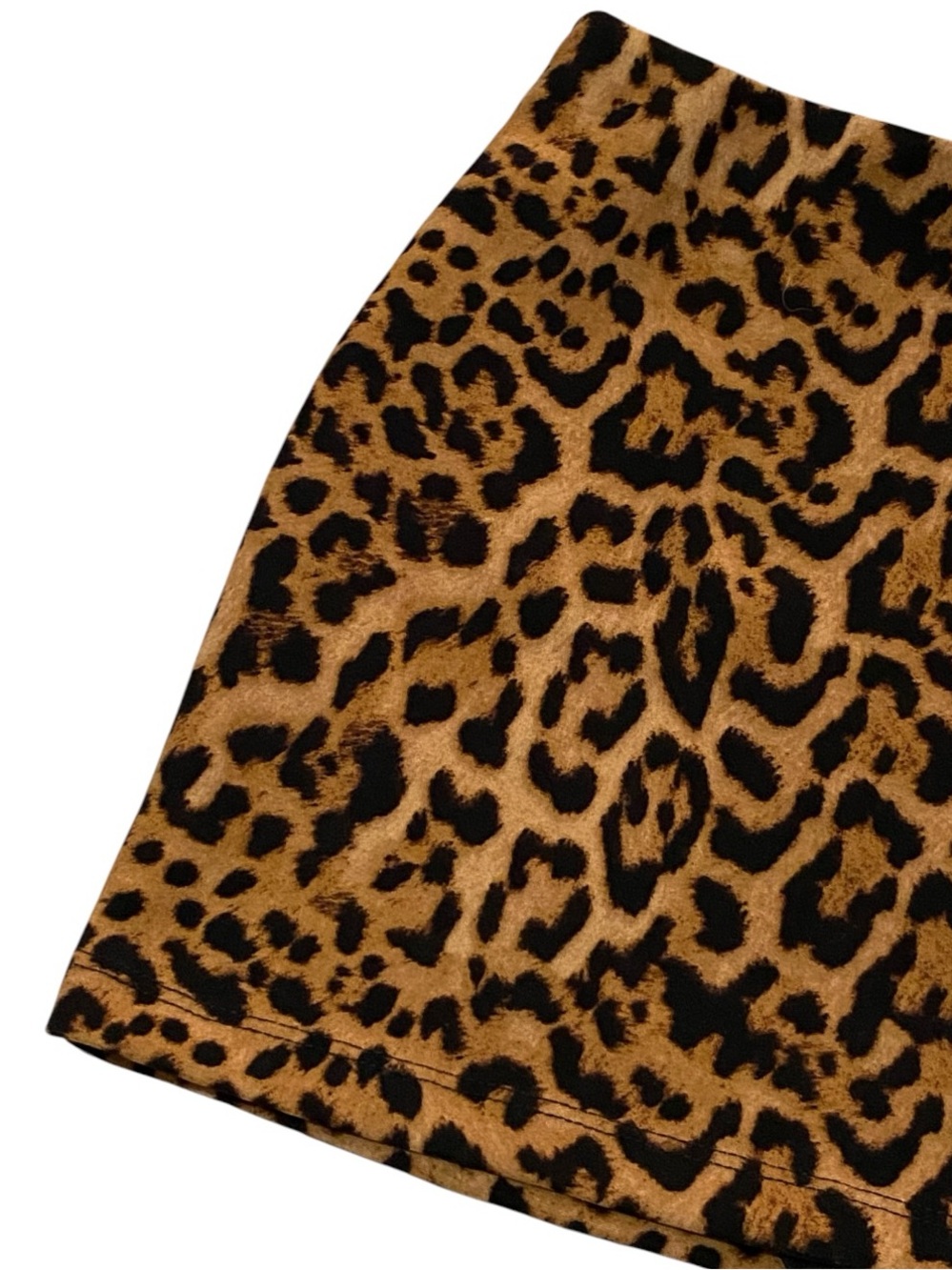 Leopard Print Micro Mini Skirt S Low Rise Animal Print Y2K Rocker Indie Sleaze - Picture 3 of 9